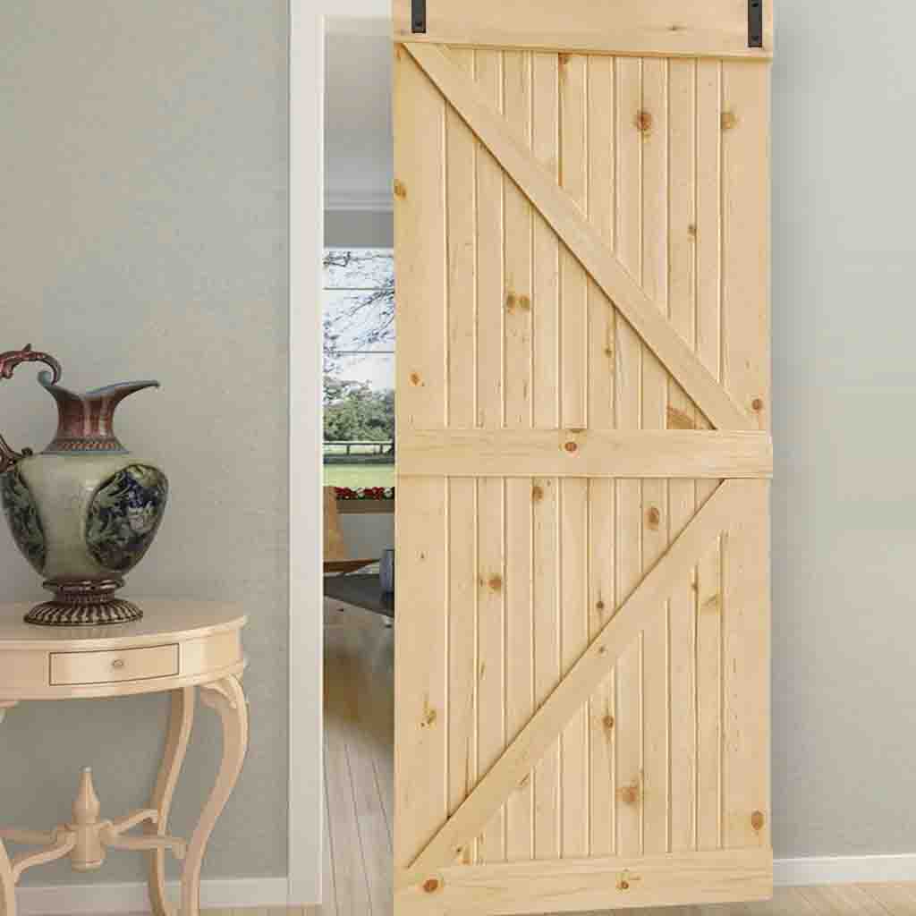 K-Bar Solid Pine Core Unfinished Interior Barn Door Slab DIY Kit