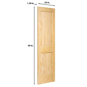 2-Panel Colonial Solid Pine Unfinished Interior Door Slab