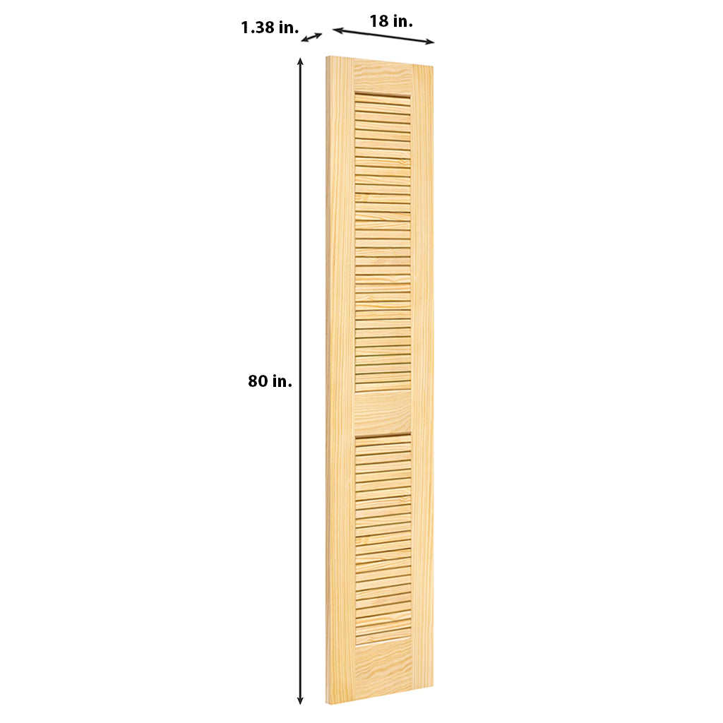 Traditional Louver Louver Solid Pine Unfinished Interior Door Slab