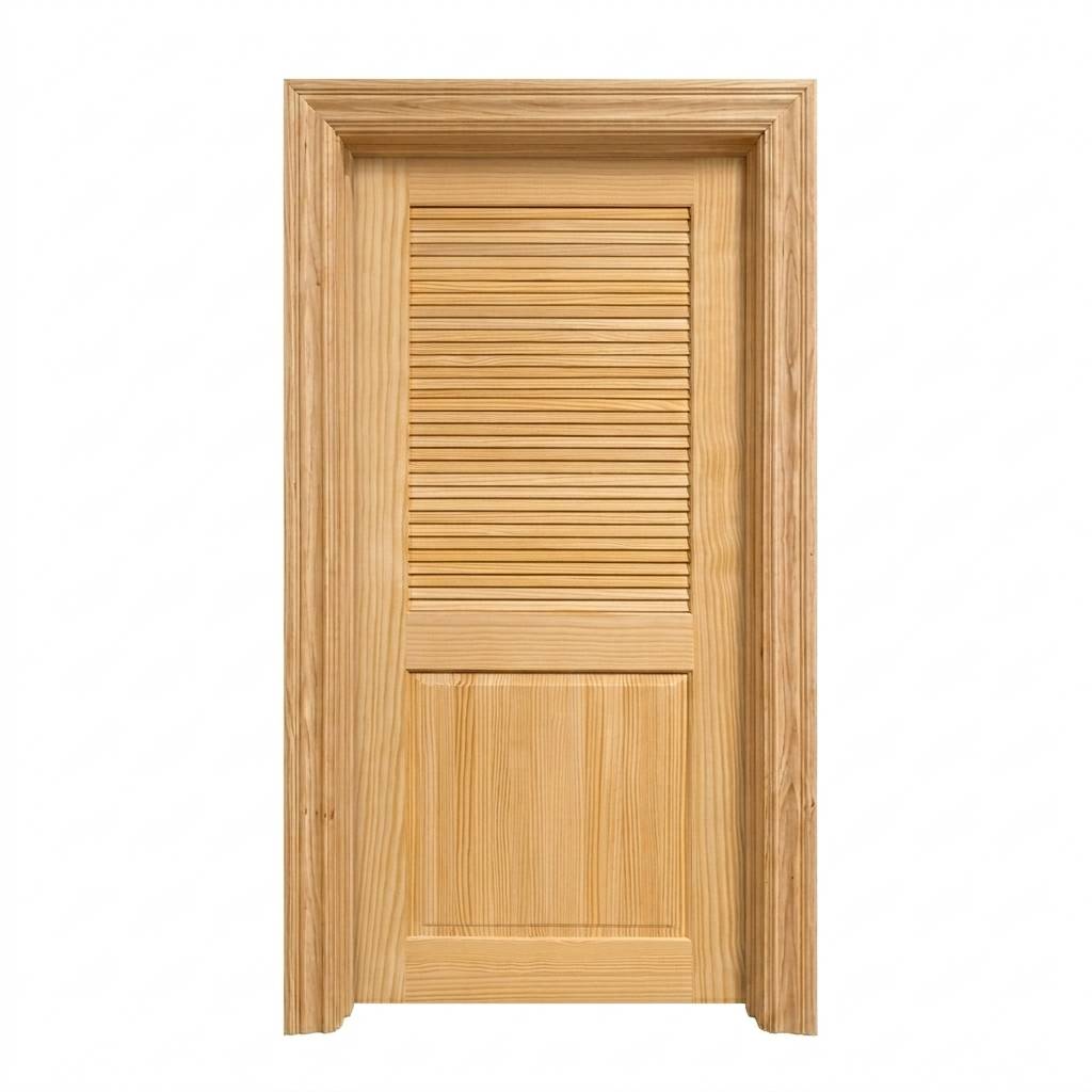 Traditional Louver Panel Solid Unfinished Pine Interior Door Slab