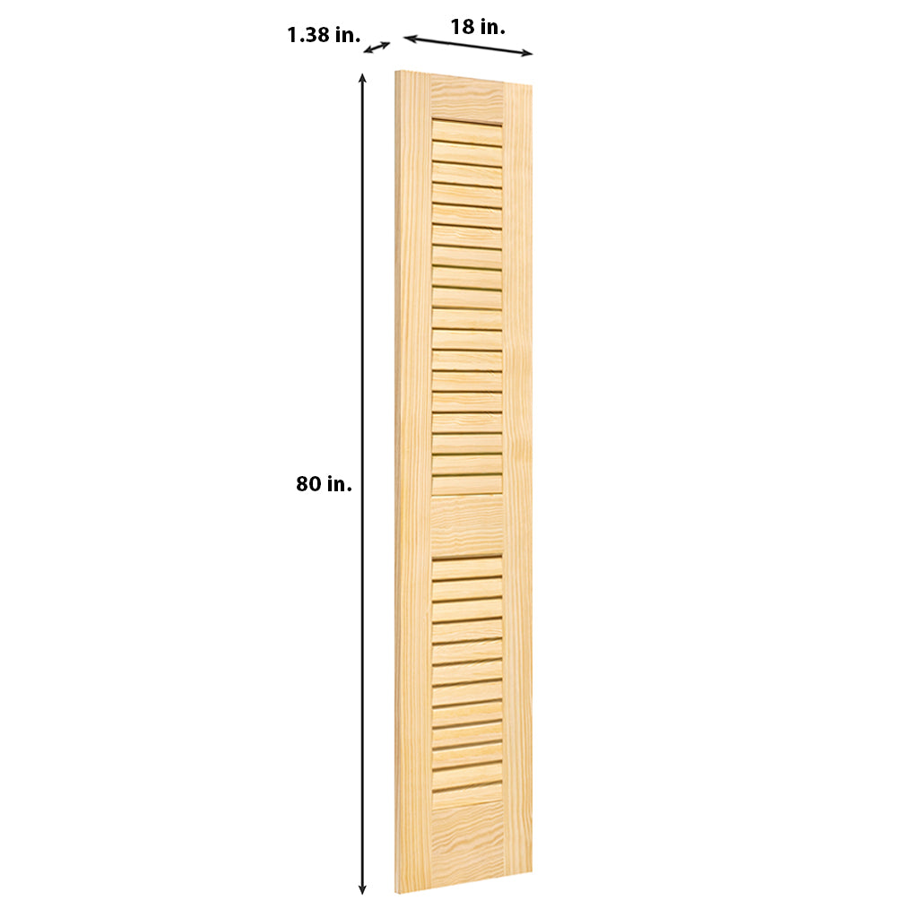 Plantation Louver Louver Solid Pine Unfinished Interior Door Slab