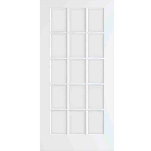 French Door 15-Lite Primed White Clear Glass Interior Slab