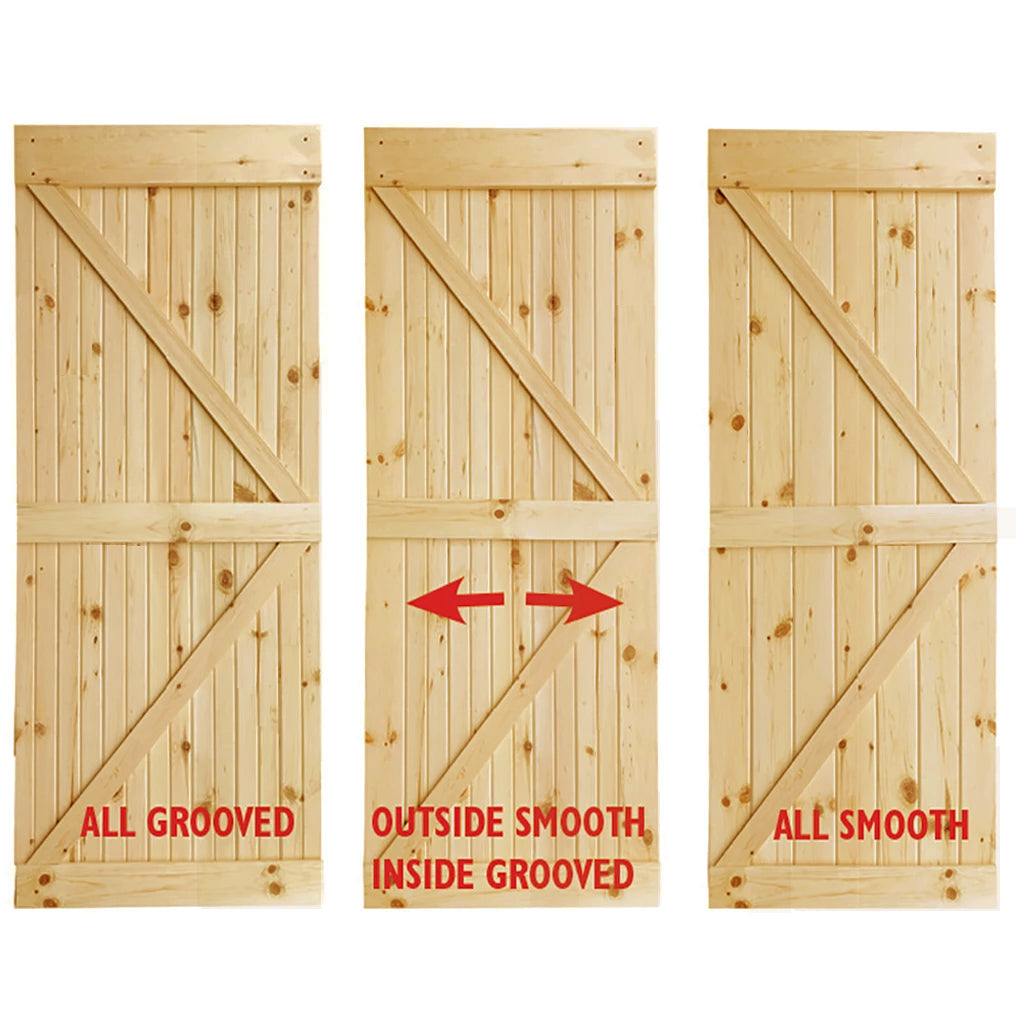 K-Bar Solid Pine Core Unfinished Interior Barn Door Slab DIY Kit