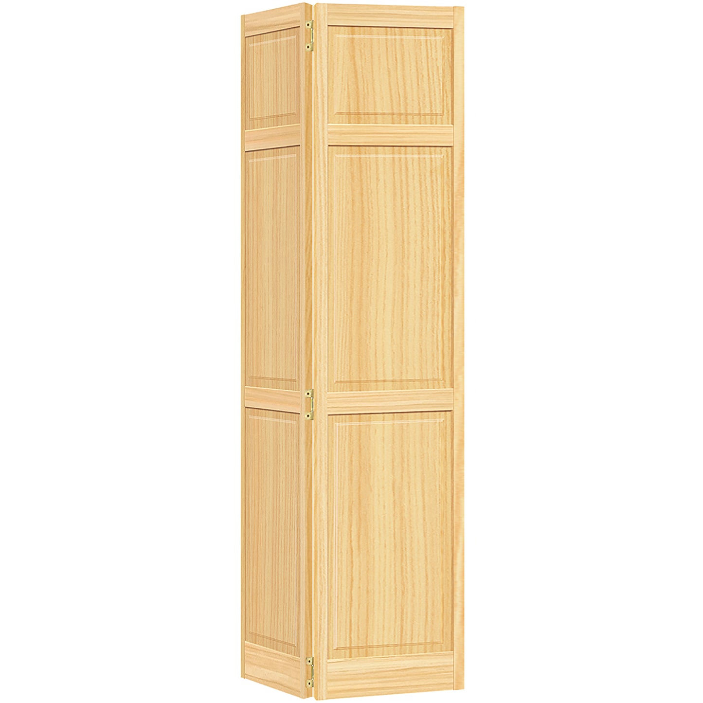 Traditional 6 Panel Clear Solid Core Unfinished Wood Bi-fold Door