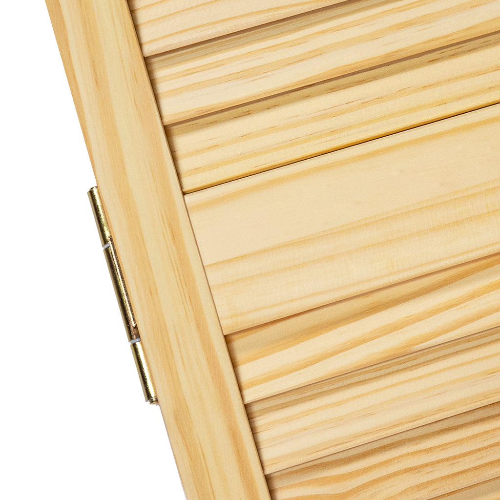 Traditional Louver Louver Solid Core Unfinished Wood Bi-fold Door