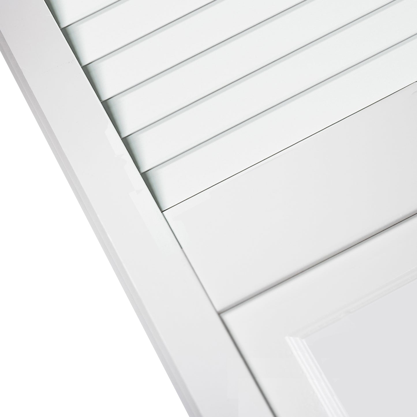 Traditional Louver Panel White Solid Core Wood Bi-fold Door