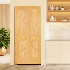 2-Panel Colonial Solid Pine Unfinished Interior Door Slab Lifestyle Picture