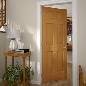 6-Panel Colonial Solid Pine Unfinished Interior Door Slab Lifestyle Picture