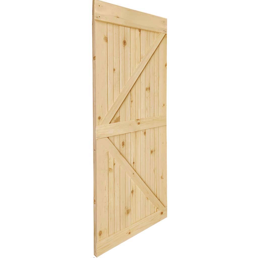 K-Bar Solid Pine Core Unfinished Interior Barn Door Slab DIY Kit