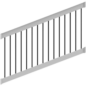Deck Railing Finyl Line™ Deck Top Vinyl White Round Stairs