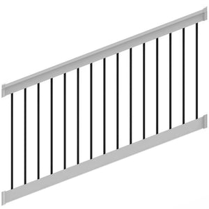 Deck Railing Finyl Line™ T-Top Vinyl White Round Stairs