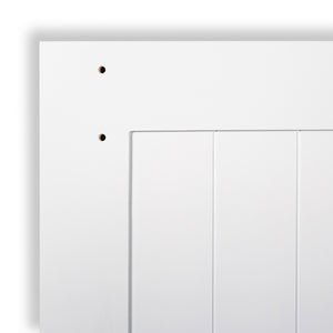 2-Panel White Solid Pine Core Interior Barn Door Slab Closeup