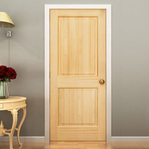 2-Panel Colonial Solid Pine Unfinished Interior Door Slab Lifestyle Picture