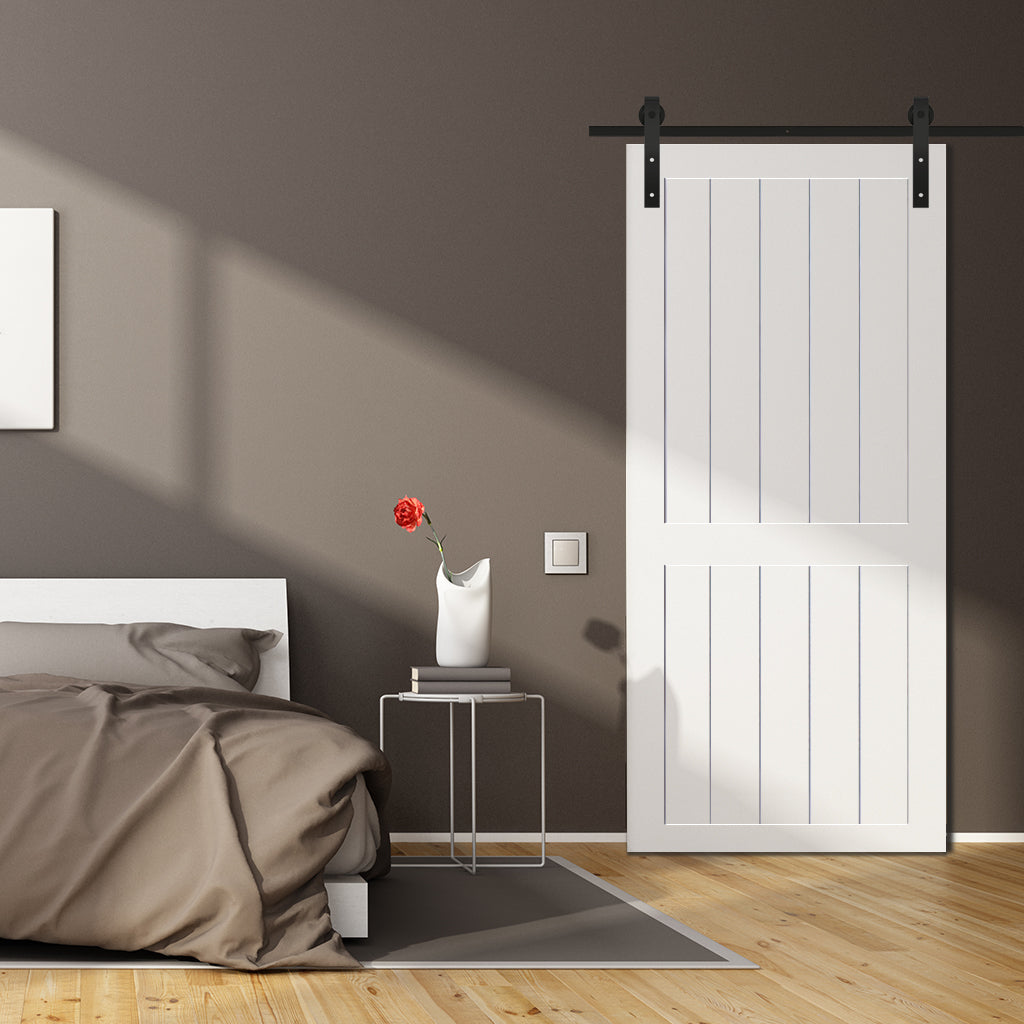 Hang some art - these white Barn Doors catch the eye!