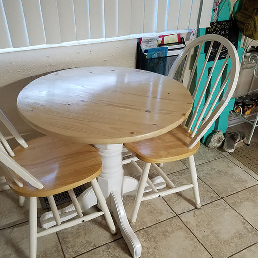 Customer Share - Pine Round Finished Table