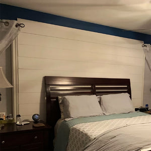 CUSTOMER SHARE - WHITE SHIP LAP ACCENT WALL