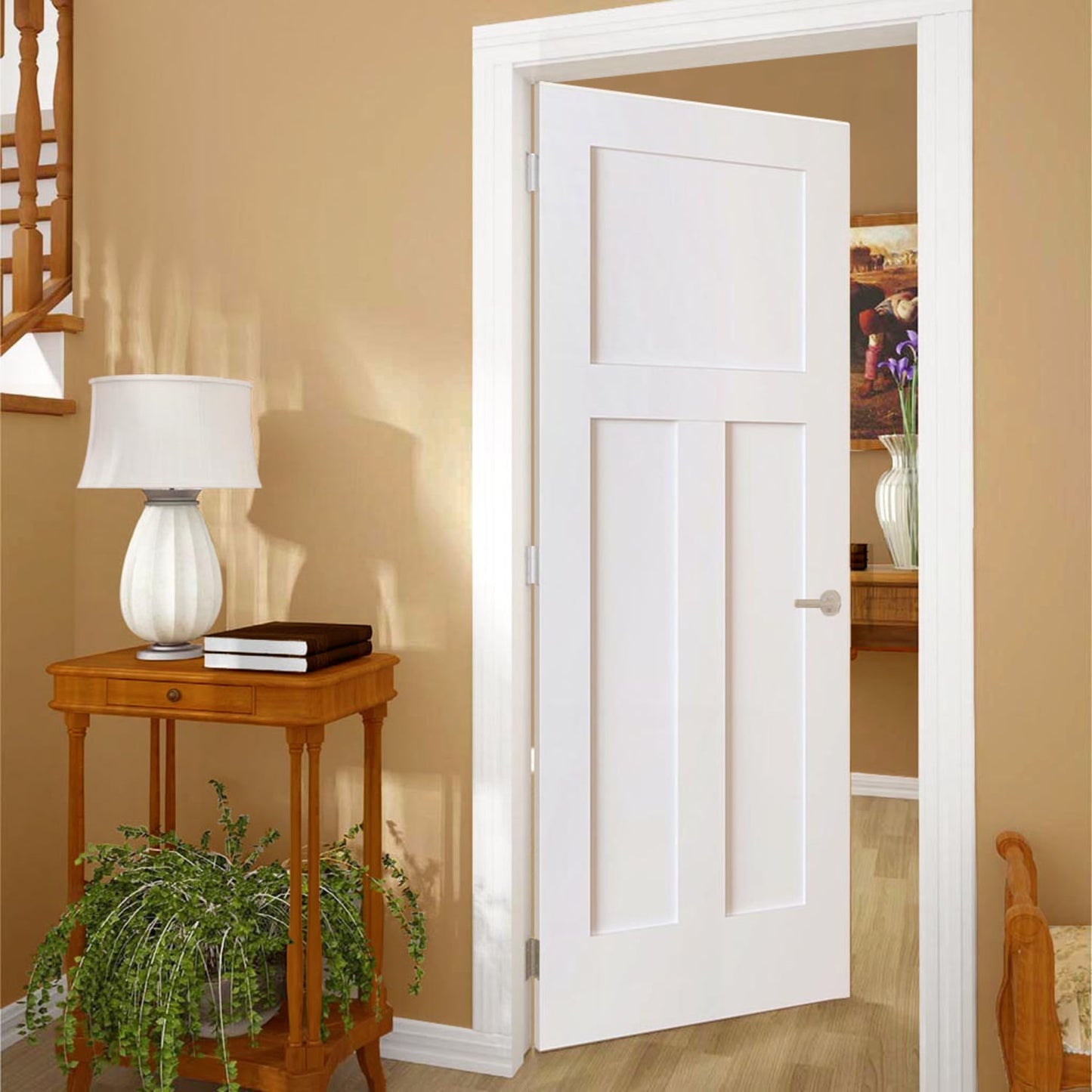 Shaker 1+2 Panel Solid Core White Interior Door Slab