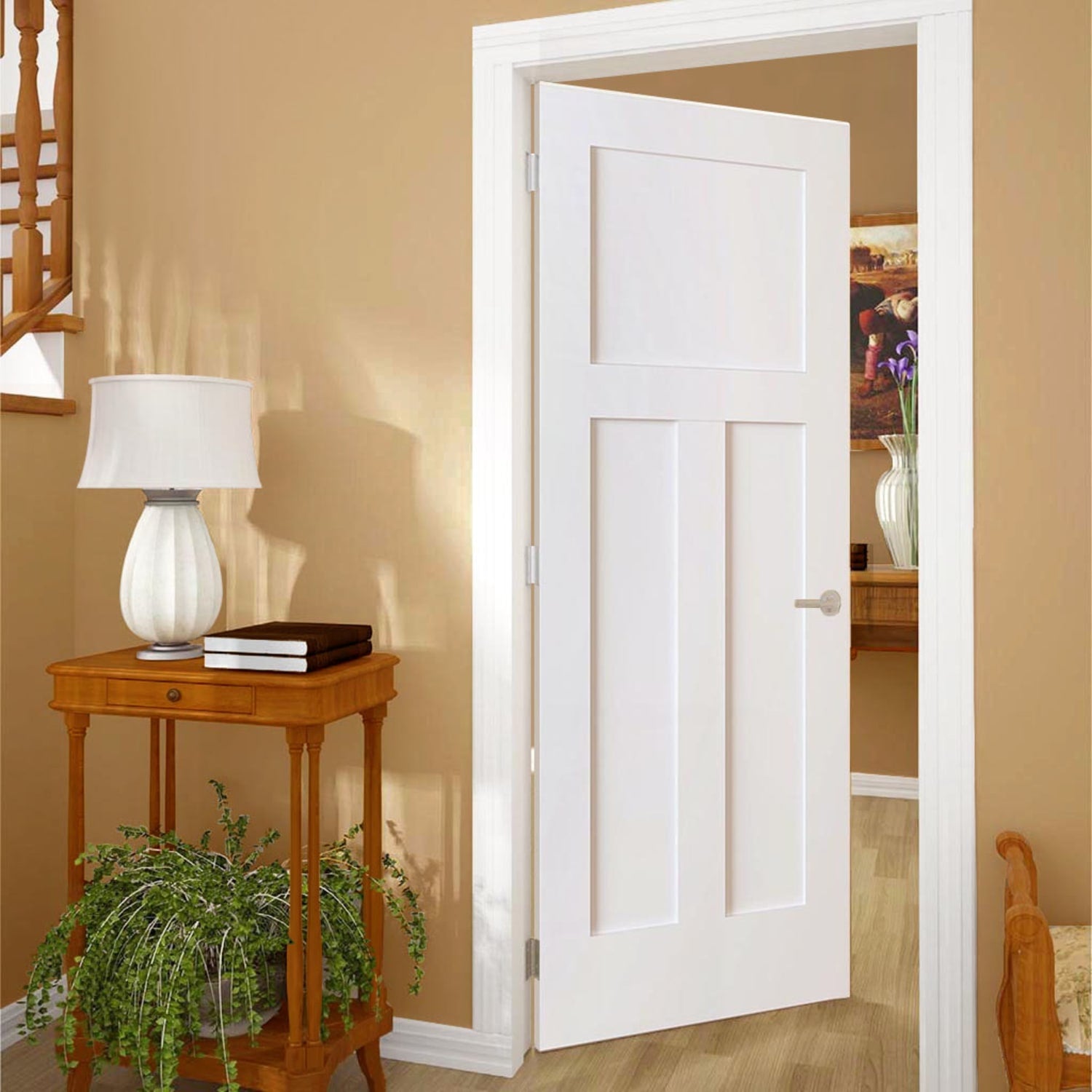 Shaker 1+2 Panel Solid Core White Interior Door Slab