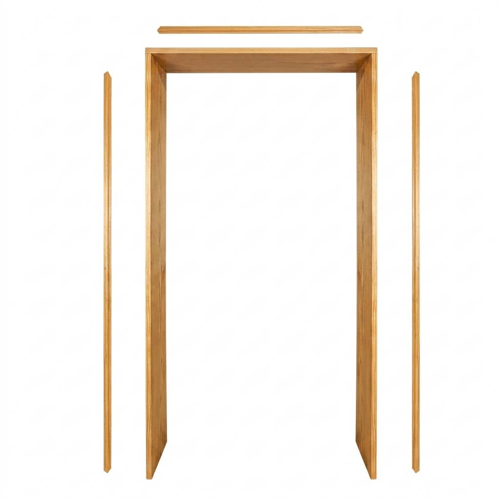 Jamb Kit Pine Wood with Two Jambs, One Header and Three Door Stops