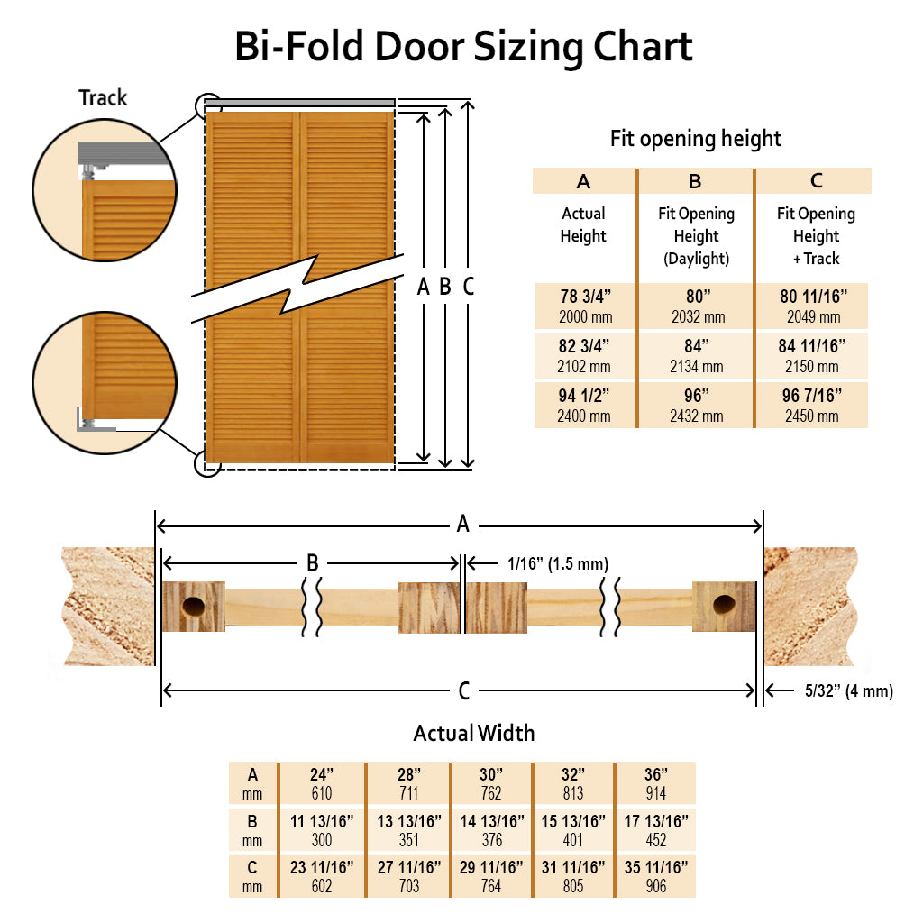 Plantation Louver Louver White  Solid Pine Core Bi-fold Door