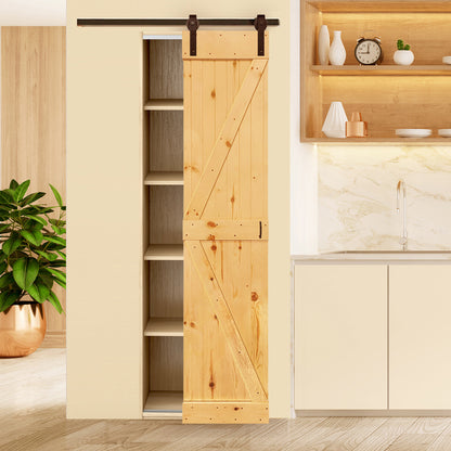 K-Bar Solid Pine Core Unfinished Interior Barn Door Slab DIY Kit