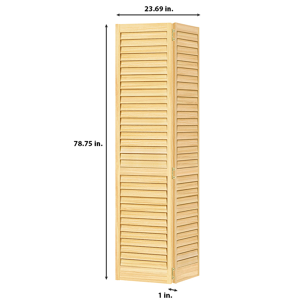 Plantation Louver Louver Solid Core Unfinished Wood Bi-fold Door