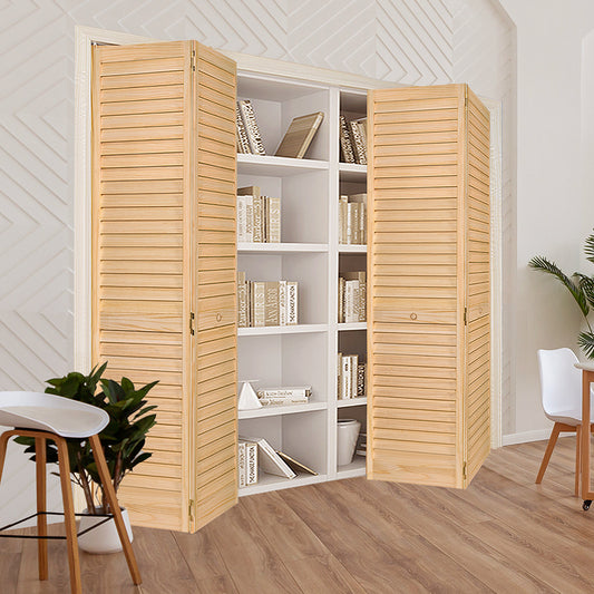 Plantation Louver Louver Solid Core Unfinished Wood Bi-fold Door