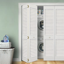 Plantation Louver Louver White  Solid Pine Core Bi-fold Door