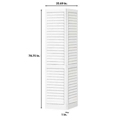 Plantation Louver Louver White  Solid Pine Core Bi-fold Door