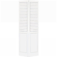 Plantation Louver Panel Solid Core White Wood Bi-fold Door
