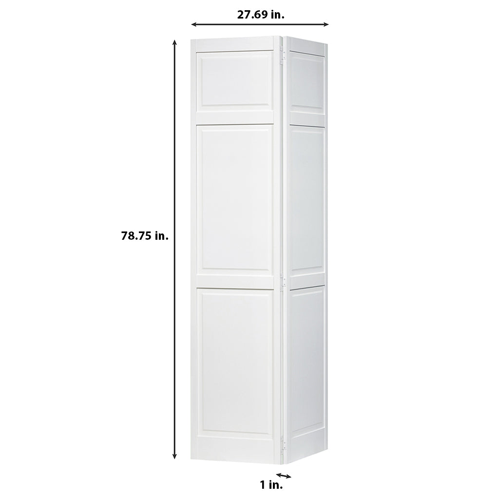 Traditional 6 Panel White  Solid Pine Core Bi-fold Door