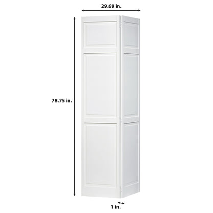 Traditional 6 Panel White  Solid Pine Core Bi-fold Door