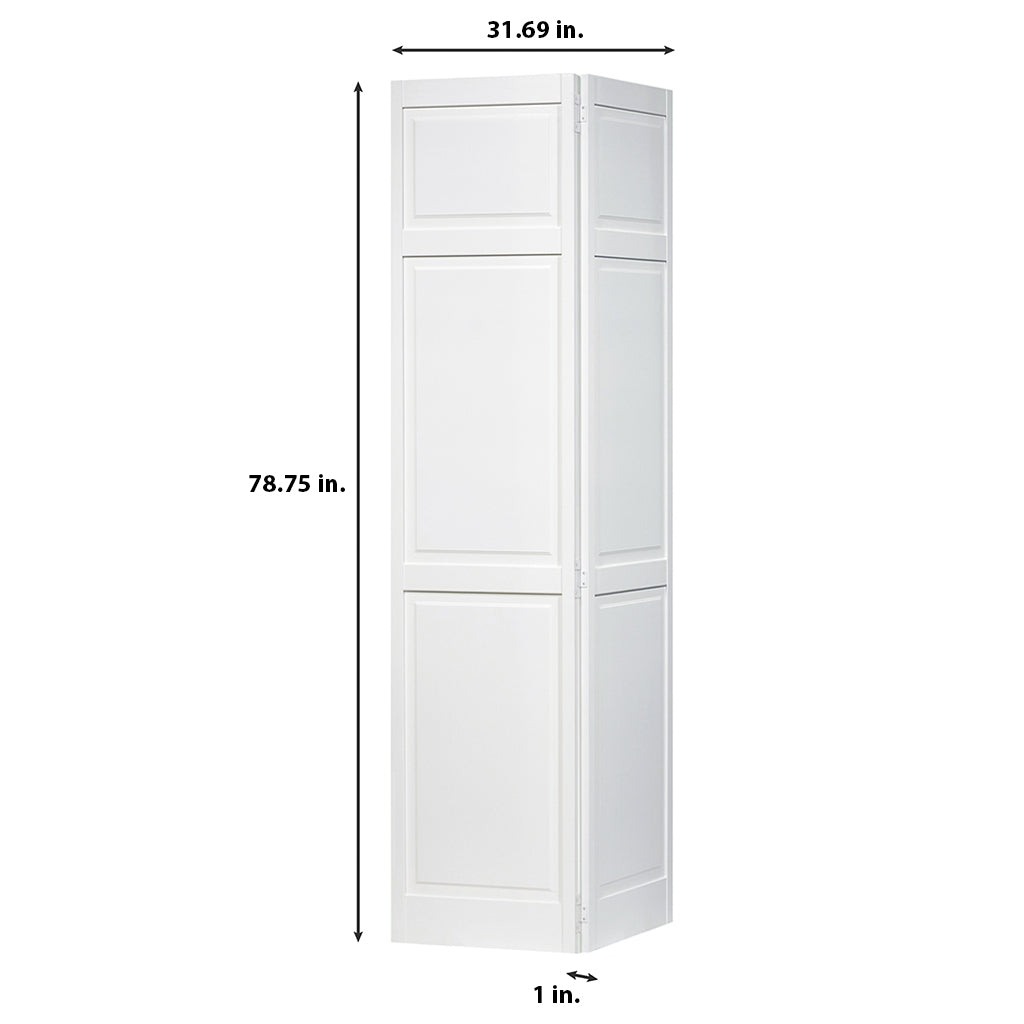 Traditional 6 Panel White  Solid Pine Core Bi-fold Door
