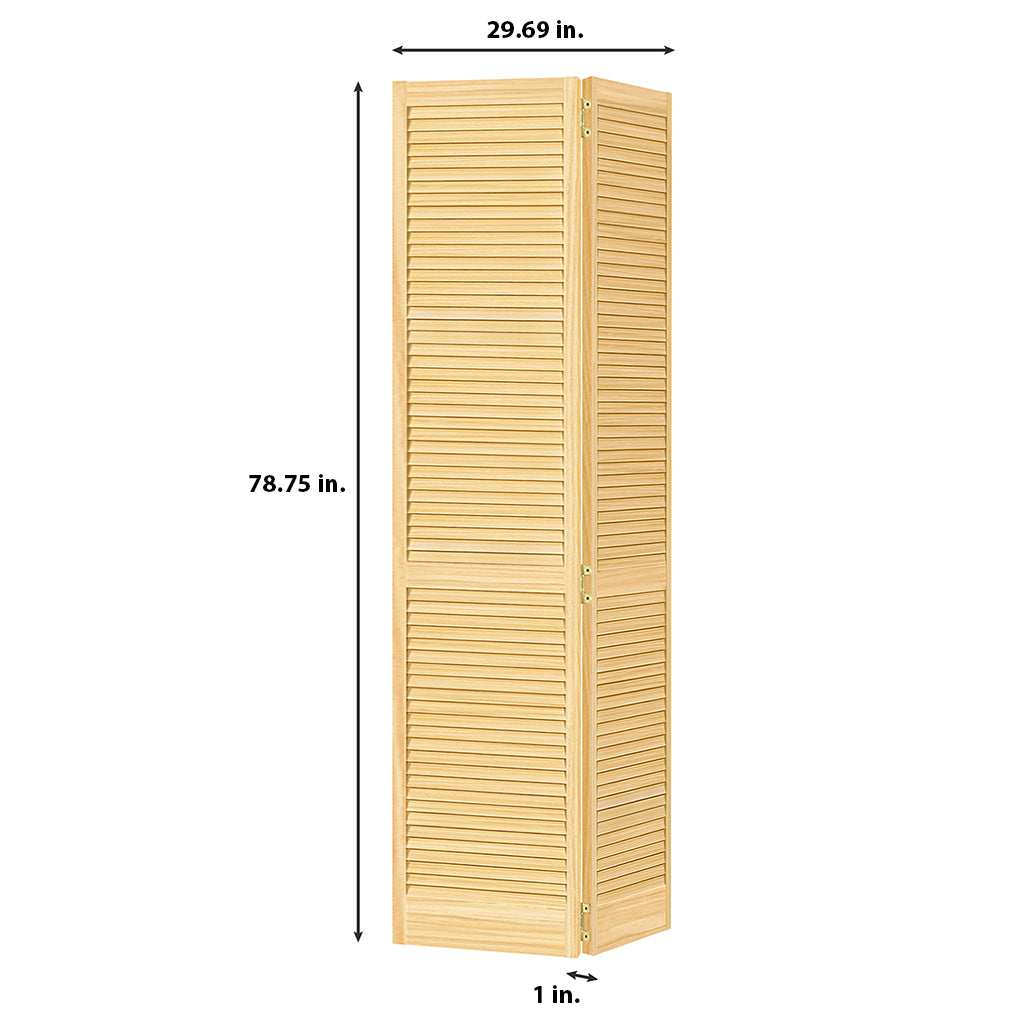 Traditional Louver Louver Solid Core  Unfinished Wood Bi-fold Door