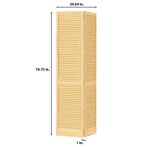 Traditional Louver Louver Solid Core  Unfinished Wood Bi-fold Door