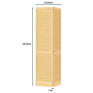 Traditional Louver Louver Solid Core  Unfinished Wood Bi-fold Door