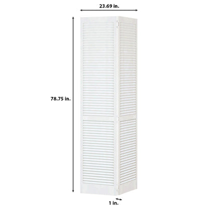 Traditional Louver Louver White Solid Core Wood Bi-fold Door