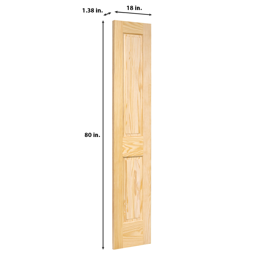 2-Panel Colonial Solid Pine Unfinished Interior Door Slab