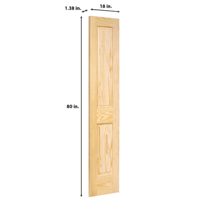 2-Panel Colonial Solid Pine Unfinished Interior Door Slab