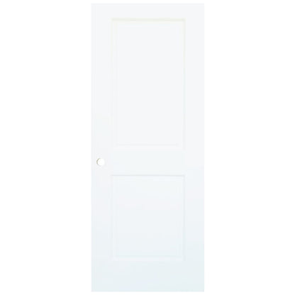 Slab 2-Panel Shaker White with Bore Hole Interior Door