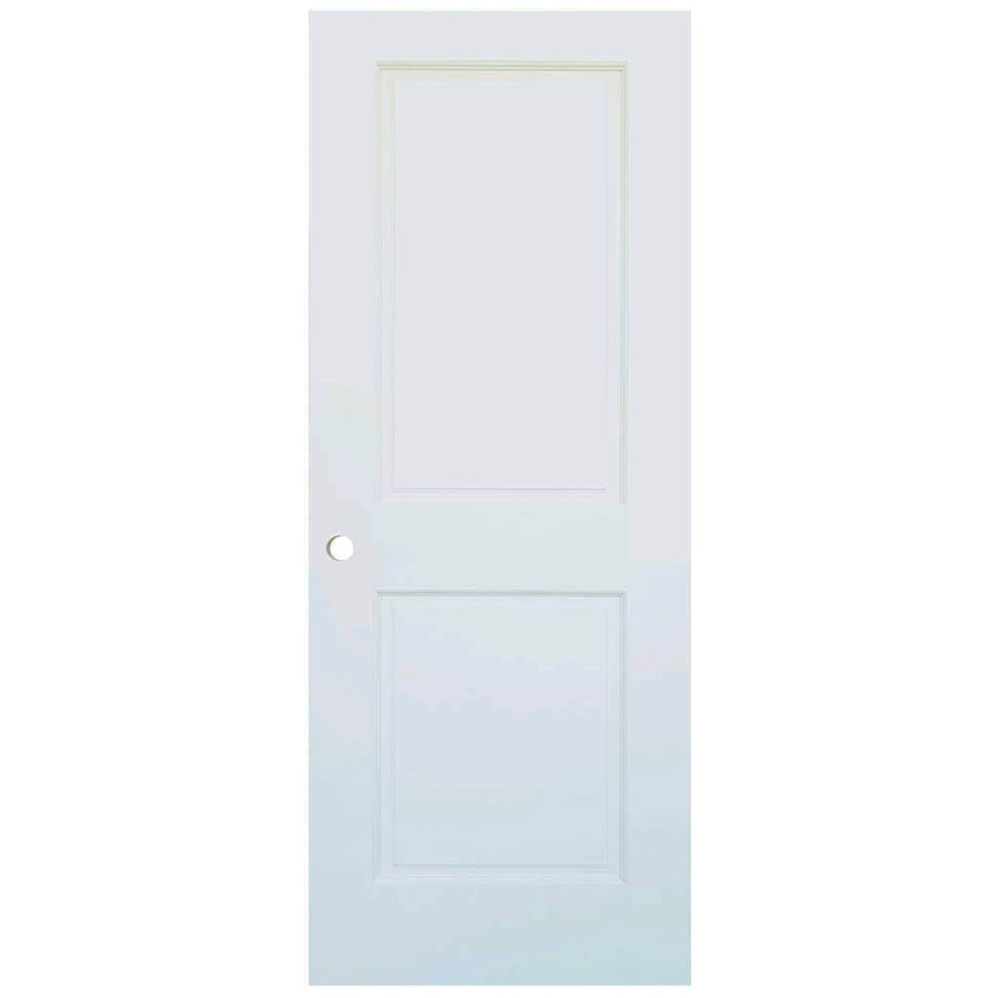 2-Panel Colonial White Interior Door Slab with Bore Hole