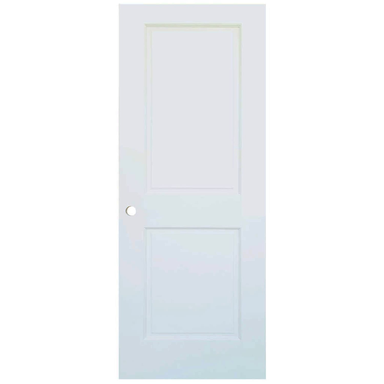 2-Panel Colonial White Interior Door Slab with Bore Hole