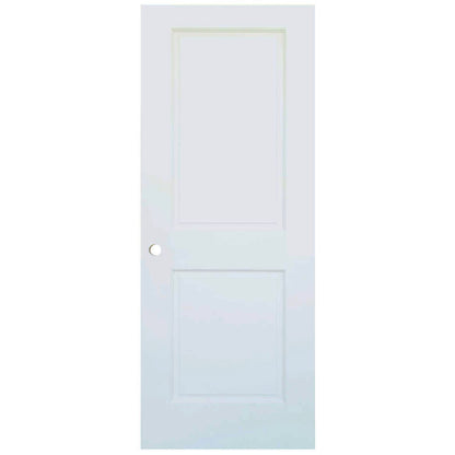 2-Panel Colonial White Interior Door Slab with Bore Hole