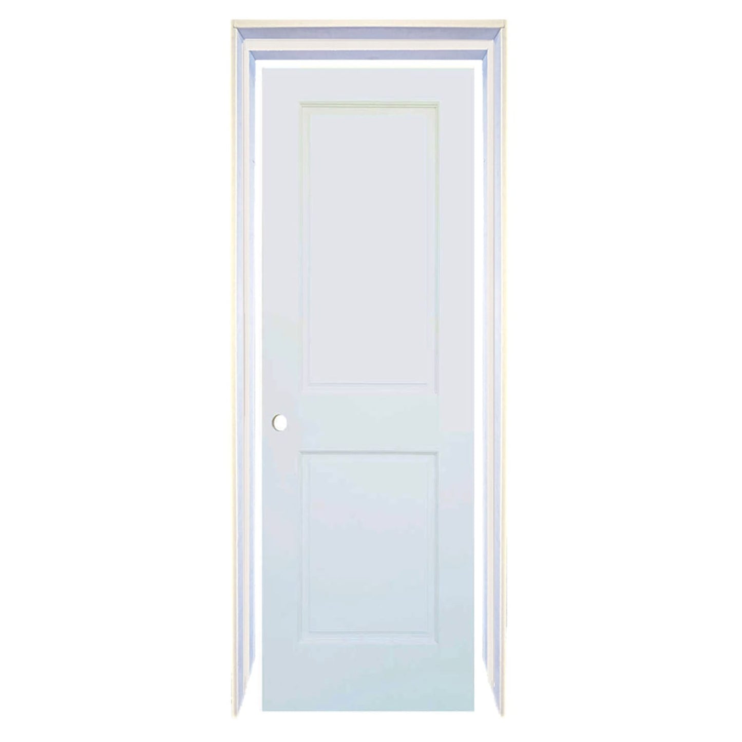 2-Panel Colonial White Interior Door Slab with Bore Hole