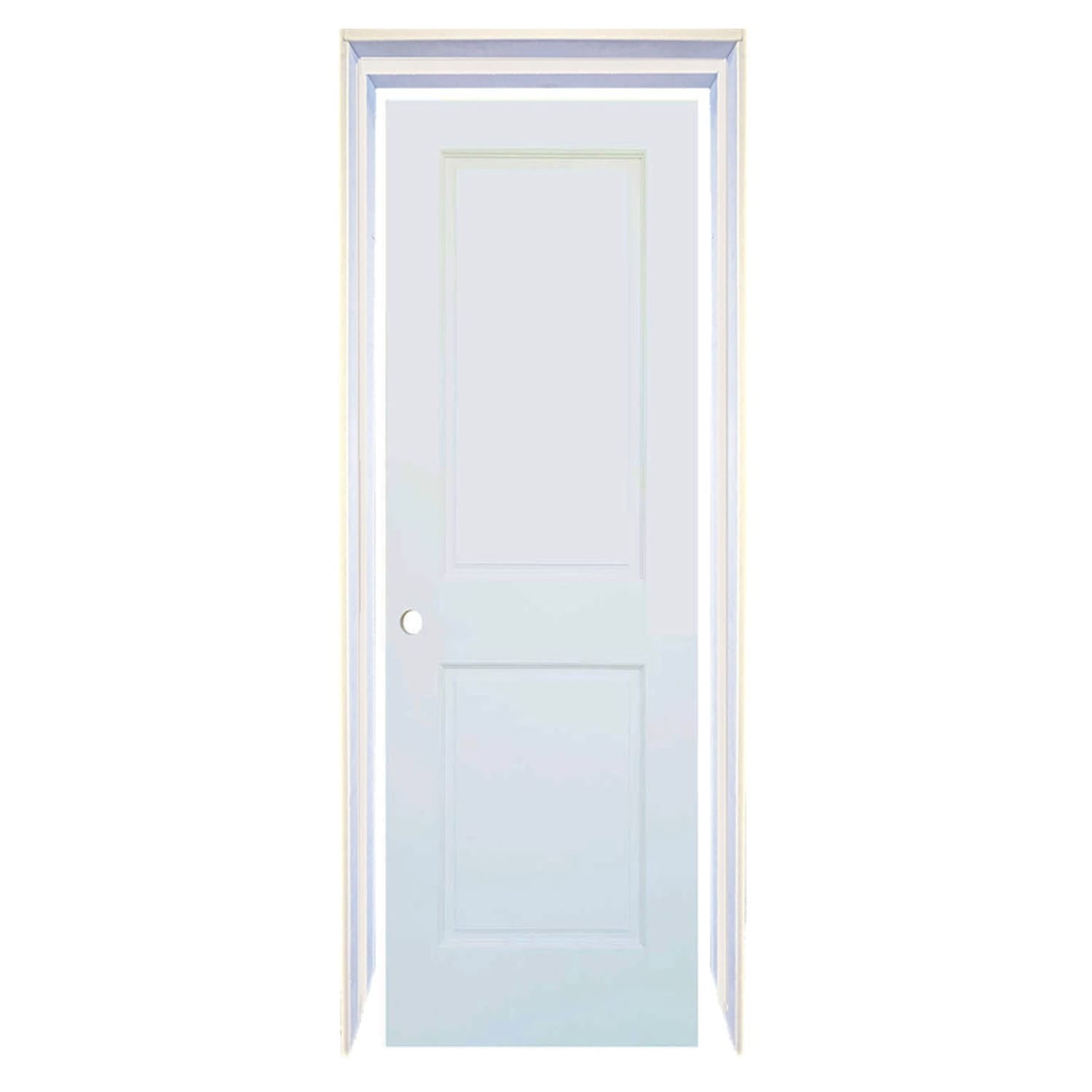 2-Panel Colonial White Interior Door Slab with Bore Hole