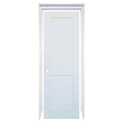 2-Panel Colonial White Interior Door Slab with Bore Hole