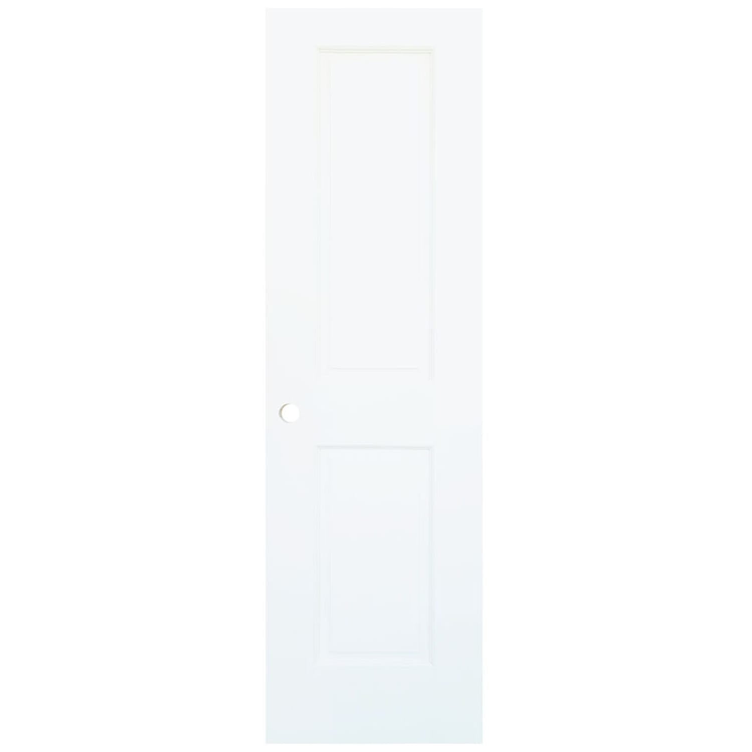 Slab 2-Panel Shaker White with Bore Hole Interior Door