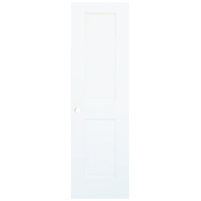 Slab 2-Panel Shaker White with Bore Hole Interior Door