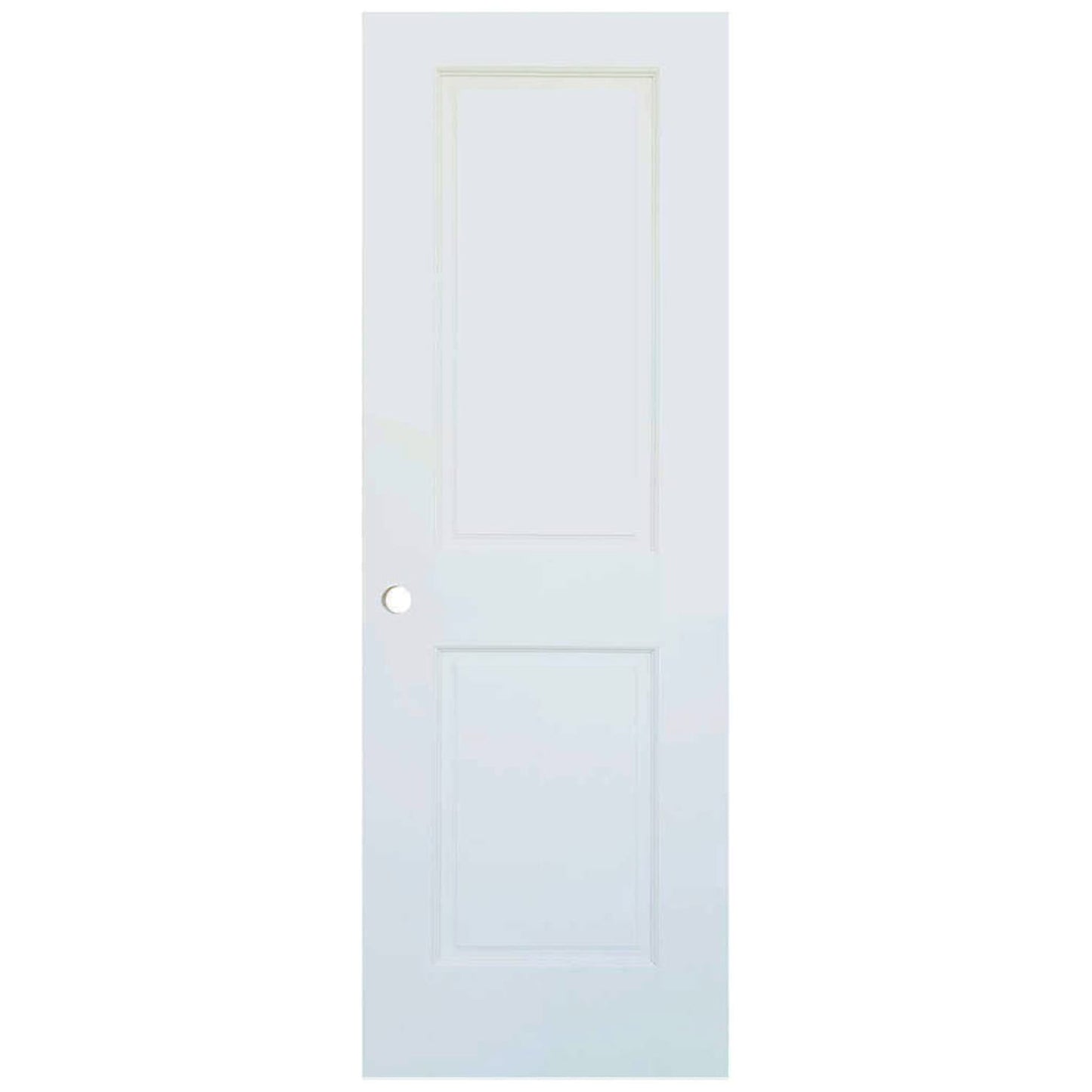 2-Panel Colonial White Interior Door Slab with Bore Hole