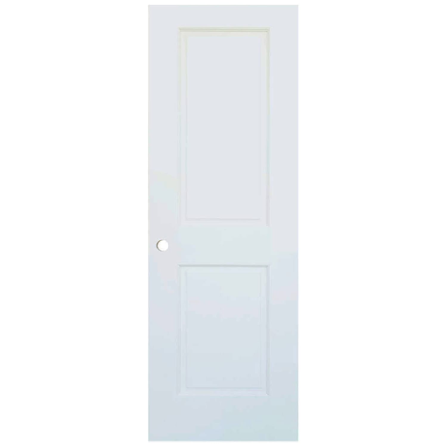 2-Panel Colonial White Interior Door Slab with Bore Hole